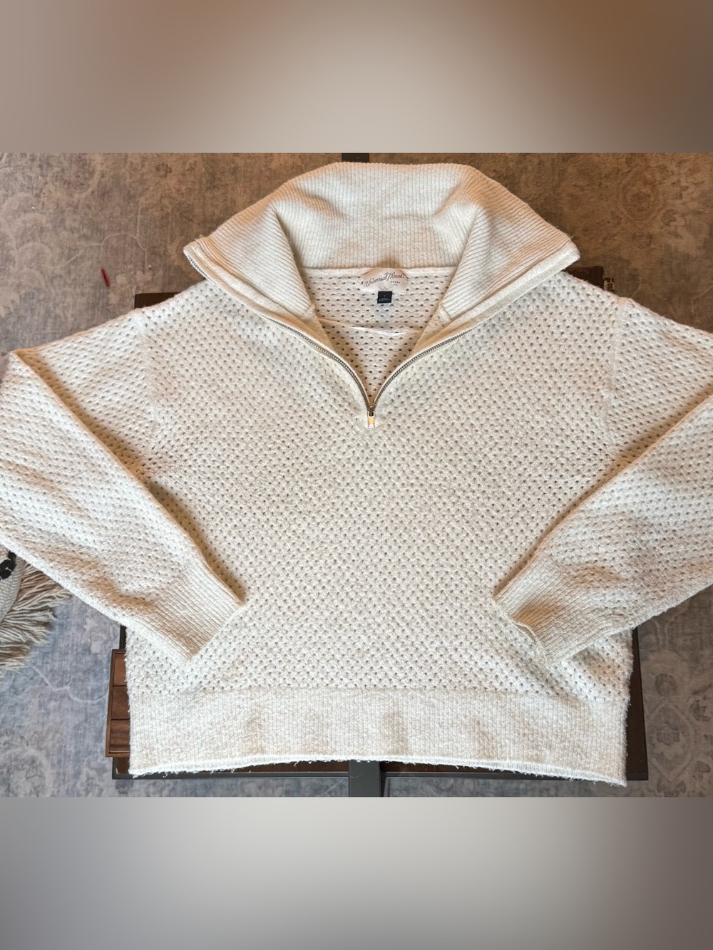 Cream Half-Zip Sweater